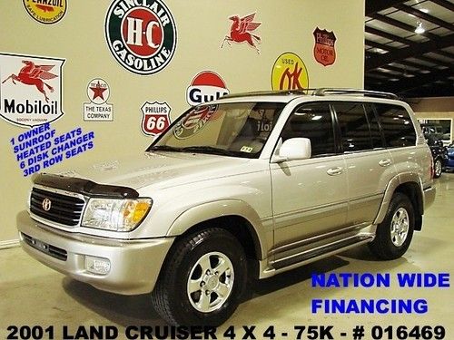 2001 land cruiser,sunroof,htd lth,6 disk cd,3rd row,16in wheels,75k,we finance!!