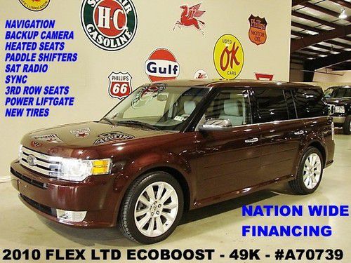 2010 flex limited awd,ecoboost,nav,htd lth,sync,3rd row,20in whls,49k,we finance