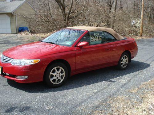 2003 toyota solara se  2 door convertible red on camel cloth loaded