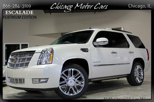 2010 cadillac escalade platinum edition 22s navigation tv dvd loaded pearl white