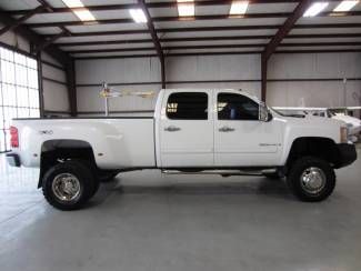 White crew cab 1owner duramax diesel allison new tires extras 6in lift rare nice