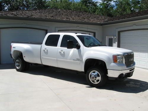 2008 gmc 3500 crew cab slt drw duramax allison leather big fuel tank, low miles