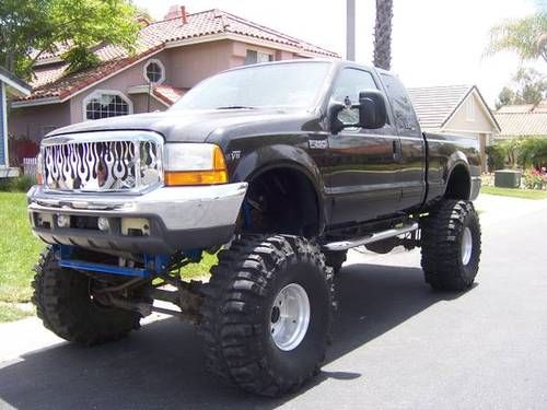 2001 lifted black ford f250 lariat super duty super cab