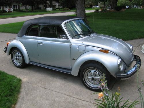 1979 volkswagen super beetle base convertible 2-door 1.6l silver classic karmann