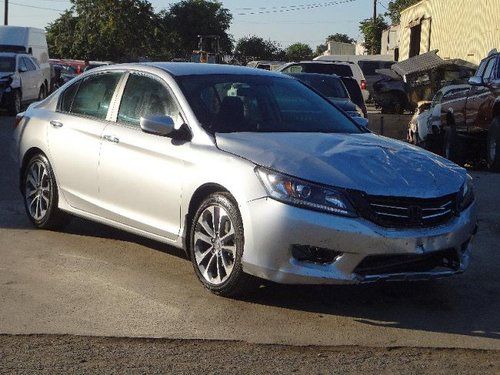 2013 honda accord sport sedan damaged fixer only 386 miles wow runs! economical!