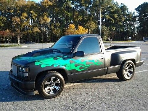 1996 96 black custom truck stepside silverado ck1500