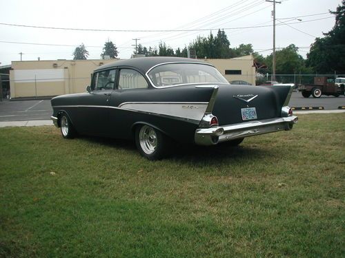 1957 Chevy Belair 210, 2dr Sedan, Suede Black paint, image 9