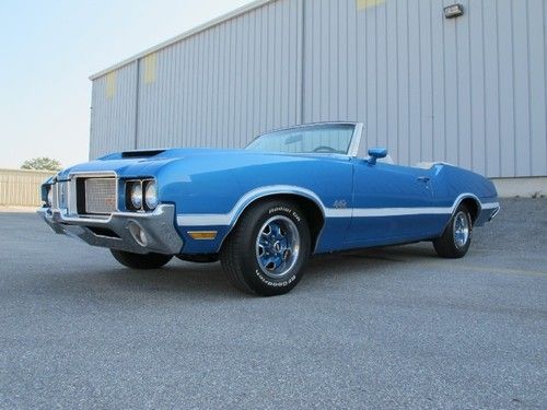 1972 oldsmobile cutlass 442, viking blue, show winner, complete restoration!