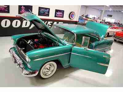 FRAME OFF RESTORED SHOW 55 CHEVY ORIGINAL 265 V8 POWERGLIDE AT BODY COLORED PANS, image 3