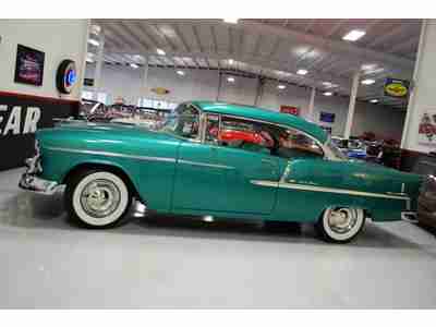FRAME OFF RESTORED SHOW 55 CHEVY ORIGINAL 265 V8 POWERGLIDE AT BODY COLORED PANS, image 4