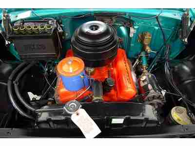 FRAME OFF RESTORED SHOW 55 CHEVY ORIGINAL 265 V8 POWERGLIDE AT BODY COLORED PANS, image 5