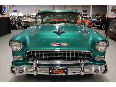 FRAME OFF RESTORED SHOW 55 CHEVY ORIGINAL 265 V8 POWERGLIDE AT BODY COLORED PANS, image 10