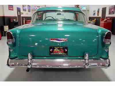 FRAME OFF RESTORED SHOW 55 CHEVY ORIGINAL 265 V8 POWERGLIDE AT BODY COLORED PANS, image 11