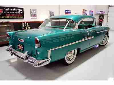 FRAME OFF RESTORED SHOW 55 CHEVY ORIGINAL 265 V8 POWERGLIDE AT BODY COLORED PANS, image 13
