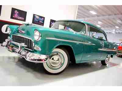 FRAME OFF RESTORED SHOW 55 CHEVY ORIGINAL 265 V8 POWERGLIDE AT BODY COLORED PANS, image 15
