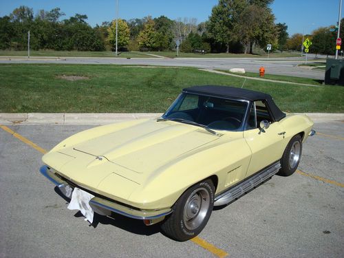 1967 corvette convertible roadster l79 327 350 horse 4 sp side pipes nums match