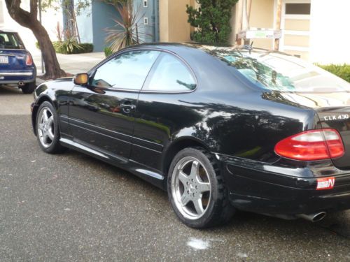 430 clk black, 2 dr coupe, gray leather interior