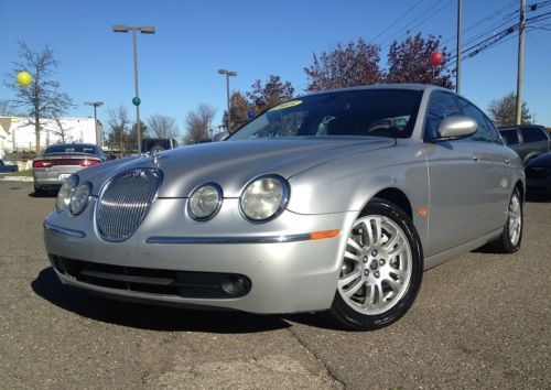 2005 jaguar s-type base sedan 4-door 3.0l leather moonroof silver clean carfax!!