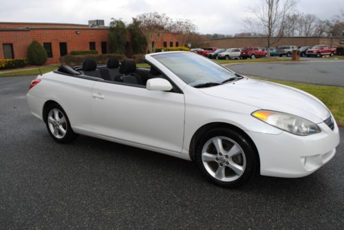 Toyota 2005 solara pearl white se convertible, 2-door, black interior, v6