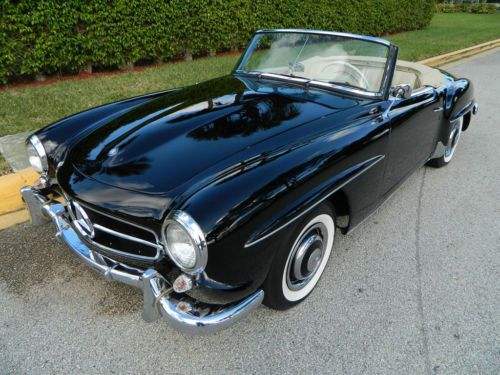 1960 mercedes benz w121 190sl roadster black over parchment fully restored wow