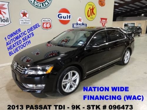 2013 passat tdi sel,remote start,sunroof,nav,back-up,htd lth,b/t,9k,we finance!