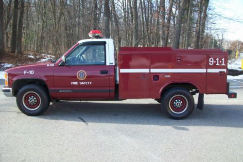 No reserve! chevy 2500 fire dept. owned aluminum utility body scottsdale college
