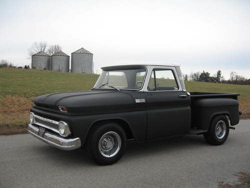 65 chevy c-10 step-side  custom cab  big back glass  shop truck