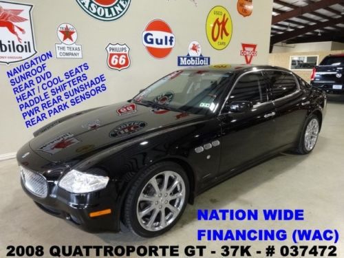 2008 quattroporte executive gt,sunroof,nav,rear dvd,htd/cool lth,37k,we finance!