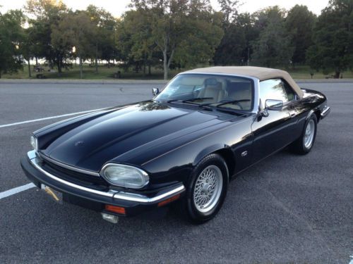 1993 jaguar xjs convertible 37,393 miles v6 black with tan leather interior