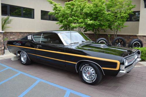 1969 torino gt 428 cobra jet ram air **r-code** 4 speed, black raven