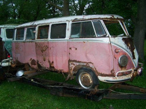 1950s - early 60s volkswagen 15 window deluxe transporter micro bus van