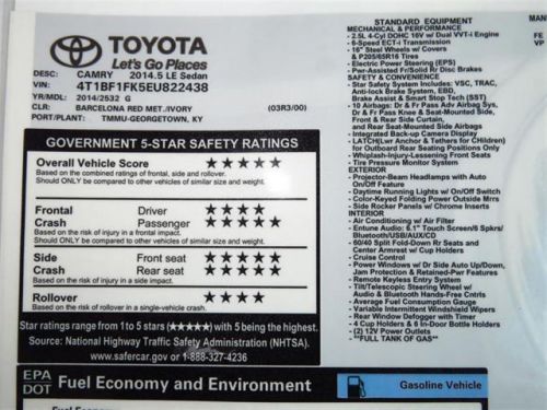 2014 Toyota Camry LE, US $25,578.00, image 7