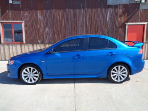 2009 mitsubishi lancer gts sedan 4-door 2.4l blue sun roof rockford spoiler