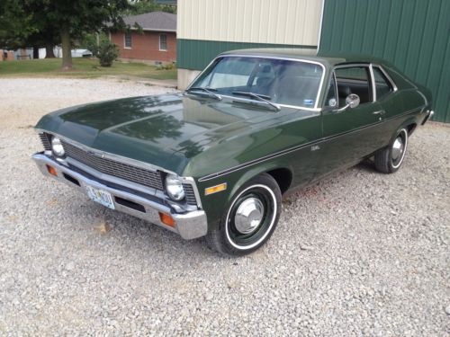 1972 nova green original factory stock straight 6 2 speed powerglide barn find