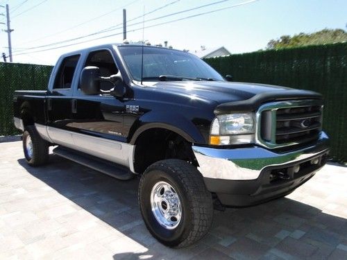 02 f250 f 250 7.3l diesel 4x4 4wd supercrew super crew cab lift kit very clean