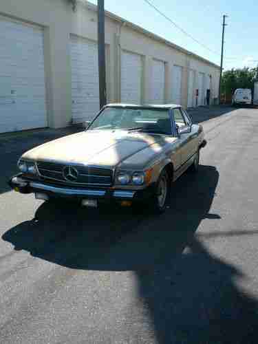 Mercedes Benz 1980 450-SL Sports Car 2 Door Conv.2 tops Color Beige Tan inside, image 3