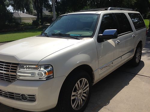 2007 lincoln navigator suv white 20" chrome wheels one owner warranty no smoking