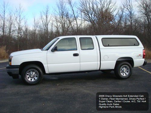 2006 chevy silverado 4x4 extended cab 1 owner fleet maintained carfax 4.8l v8 !