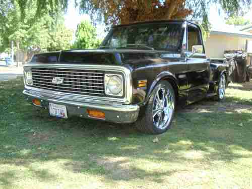 !972 Chevrolet Stepside PU Black on Black Classic Hot Rod Always in California, image 2