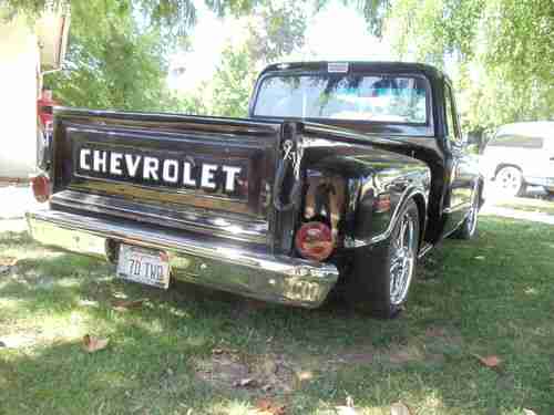 !972 Chevrolet Stepside PU Black on Black Classic Hot Rod Always in California, image 4