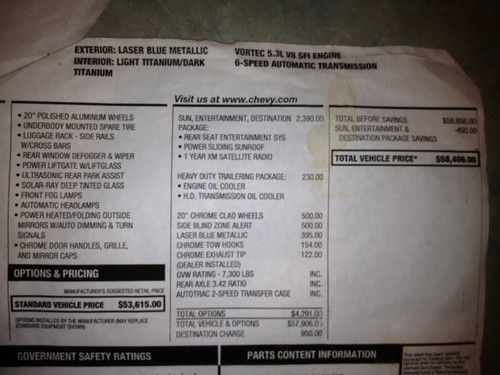 2010 Chevrolet Tahoe LTZ Sport Utility 4-Door 5.3L 4X4 Mint Condition Loaded dvd, image 23