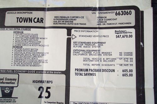 LINCOLN TOWN CAR CARTIER 23,000 MILES ORIGINAL OWNER, US $16,900.00, image 20