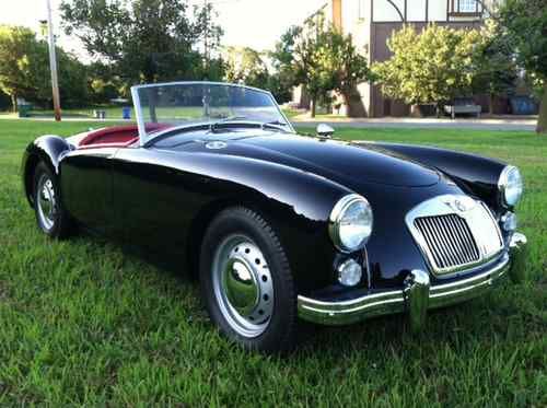 1960 mg mga 1600 roadster barn find 1 owner car black w/ red interior