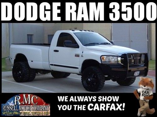 2007 dodge 3500 diesel 4x4 dually 6-speed regular cab lifted texas truck