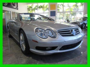 03 silver sl-55 amg 5.4l v8 convertible *keyless go *navigation *low miles *fl