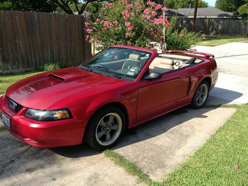 2002 ford mustang red gt convertible 2-door 4.6l