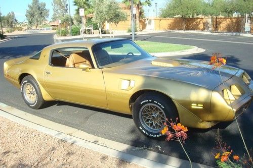 79 pontiac trans am 6.6 liter, auto, solar gold restored