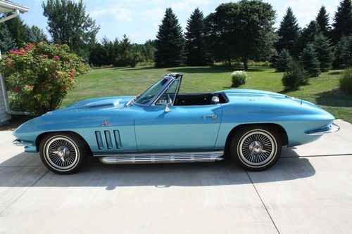 1966 corvette roadster 427/390 hp ncrs top flight certified,  rare factory air