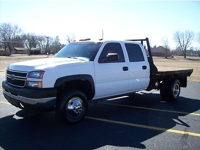 2006 chevrolet c3500 fbcc silverado crew cab 2wd 9' flat bed gas rust free 130k