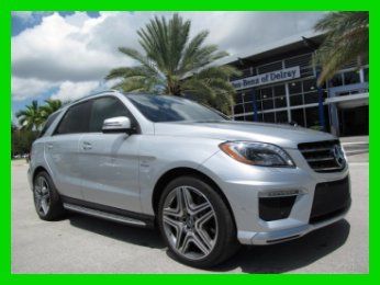 12 certified silver ml-63 amg 4-matic awd 5.5l v8 suv *designo black leather *fl